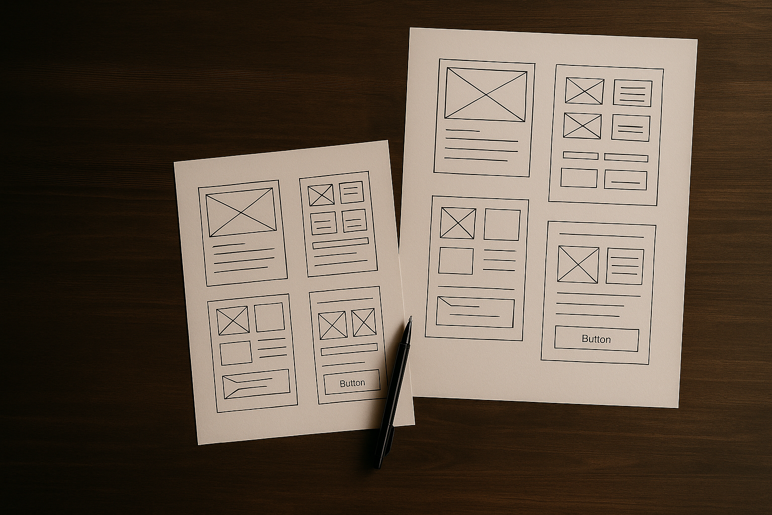 wireframe d'un site web création site web montpellier freelance